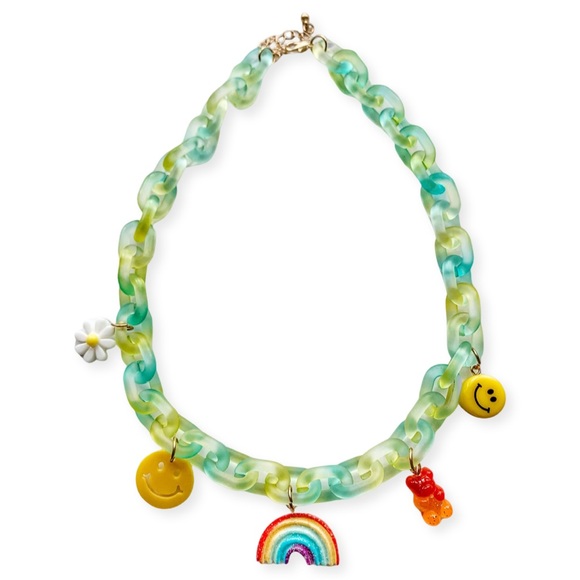 LUCITE LINK STATEMENT NECKLACE - Picture 3 of 6